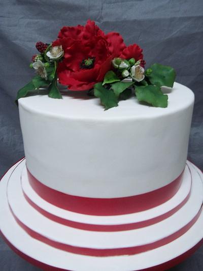 Poppy and blackberry wedding cake - Cake by Willene Clair Venter