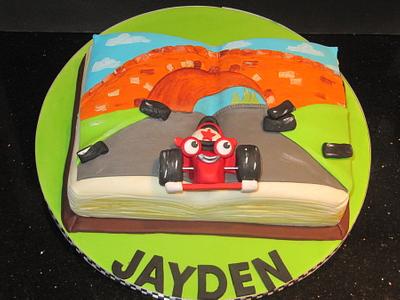 roary the racing car story book  - Cake by d and k creative cakes