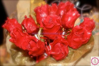 Valentines Bespoke Rose Bouquet - Cake by InsanelyCakes