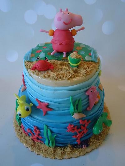 Peppa pig on the beach - Cake by EmcakesGR