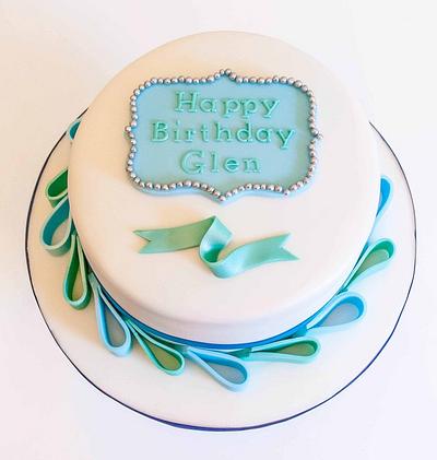 Turquoise and Teal Birthday Cake - Cake by Rachel