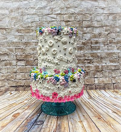 Coral pearl beaded cake - Cake by Inspired Sweetness