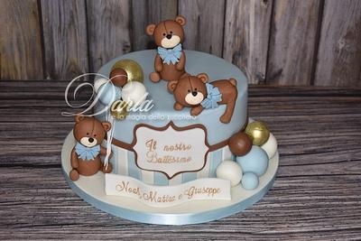 Teddy bears baptism cake - Cake by Daria Albanese