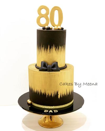 Black and Gold birthday cake - Cake by Meena Marolia (Cakes By Meena)