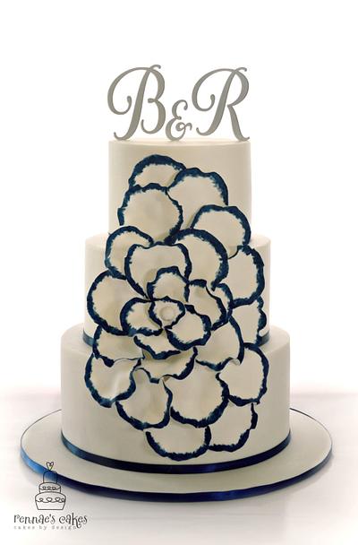 Cascading Blue Petals - Cake by Cakes by Design