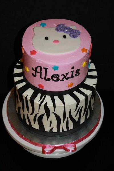 Hello Kitty/Zebra - Cake by ArtisticIcingCakes