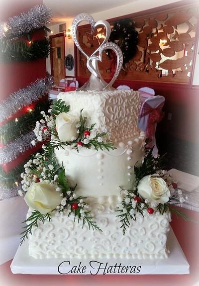 A Christmas Wedding Cake - Cake by Donna Tokazowski- Cake Hatteras, Martinsburg WV