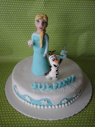 Frozen  Olaf and Elsa - Cake by Sweet Margarida