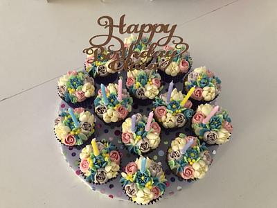 Buttercream piped flowers cupcakes - Cake by Kays Cakes