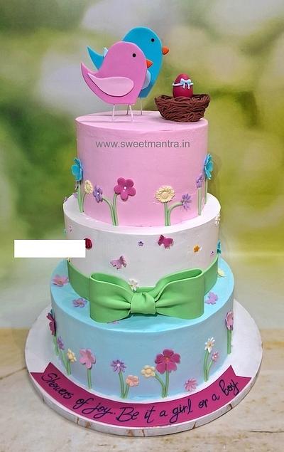 3 tier Birds nest cake for Baby Shower - Cake by Sweet Mantra Homemade Customized Cakes Pune