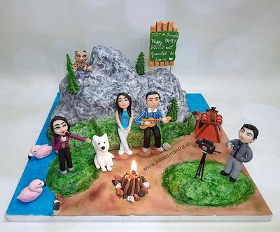 Family Camping theme cake - Cake by Sweet Mantra Homemade Customized Cakes Pune