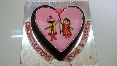 Heart engagement cake - Cake by sheilavk