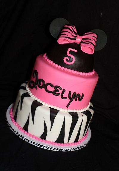 Minnie Mouse and Zebra Stripes - Cake by Jewell Coleman