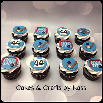 Hockey Cupcake Toppers - Cake by Cakes & Crafts by Kass 