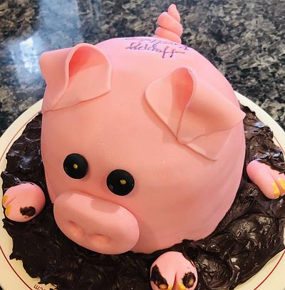 Piggy birthday cake - Cake by MerMade