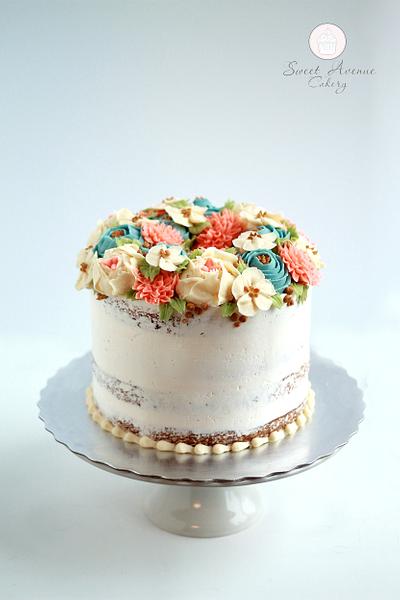 Buttercream Flowers Cake - Cake by Sweet Avenue Cakery