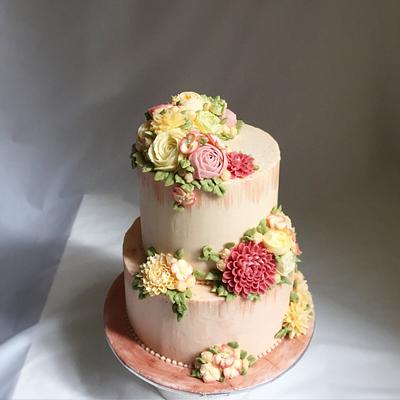 100th Buttercream Blooms Cake - Cake by Pretty Special Cakes
