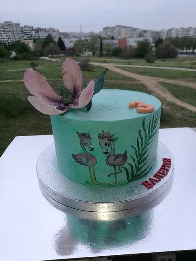 Flamingo - Cake by Mira's cake