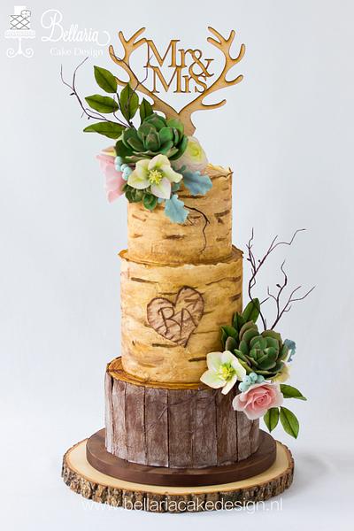 Birch wedding cake - Cake by Bellaria Cake Design 