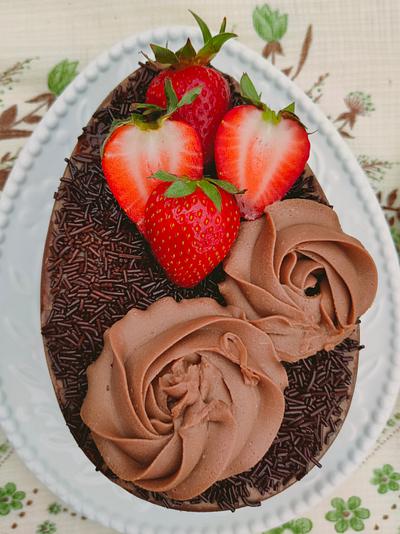 Strawberry milk chocolate egg - Cake by Snezana