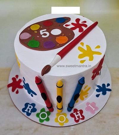 Painting theme cream cake - Cake by Sweet Mantra Homemade Customized Cakes Pune