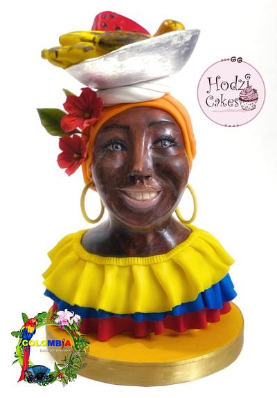 Colombian lady bust- Colombia International Collaboration 2021 - Cake by Hend Taha-HODZI CAKES