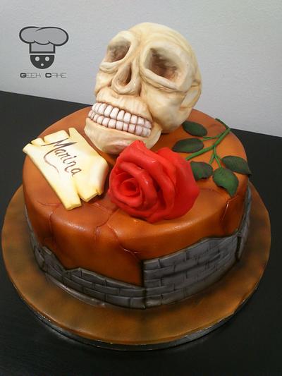 Skull and Rose - Cake by Geek Cake
