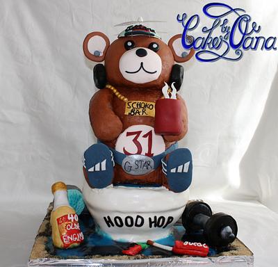 3 D bear on the pot cake - Cake by cakesbyoana