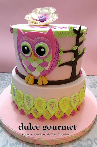 Owl cake for Juana - Cake by Silvia Caballero