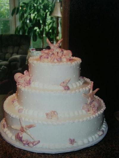 seashell wedding - Cake by SugarItUp
