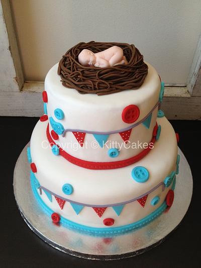Red and Blue Baby Bunting - Cake by Kathleen
