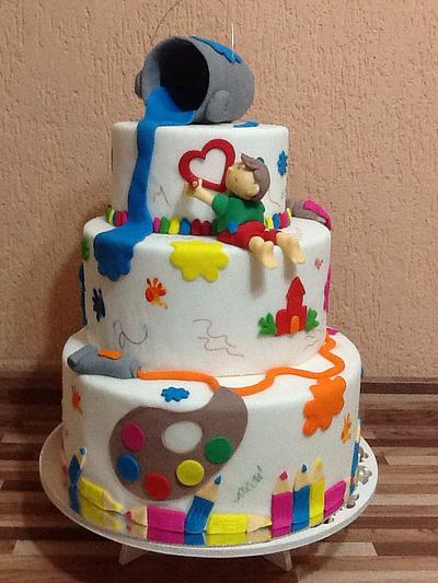 Watercolor cake - Cake by claudia borges