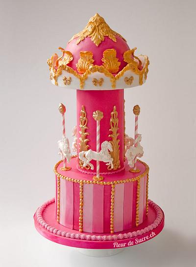 Pink Caroussell Cake - Cake by Fleur de Sucre