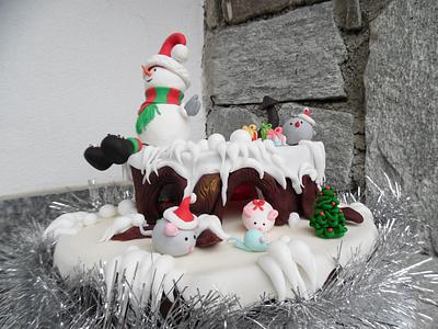 Christmas cake  - Mice on the snow - Cake by Clara