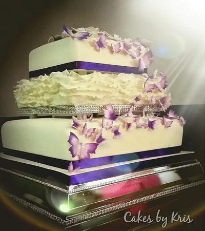 Butterflies & Calla Lilies Wedding Cake - Cake by Sugar Chic