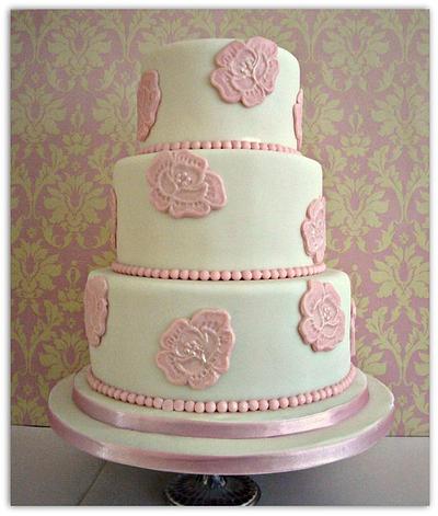 Damask rose wedding cake - Cake by Jackie - The Cupcake Princess