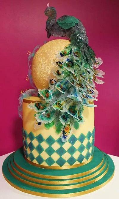 Sugar Peacock Cake - Cake by Novel-T Cakes