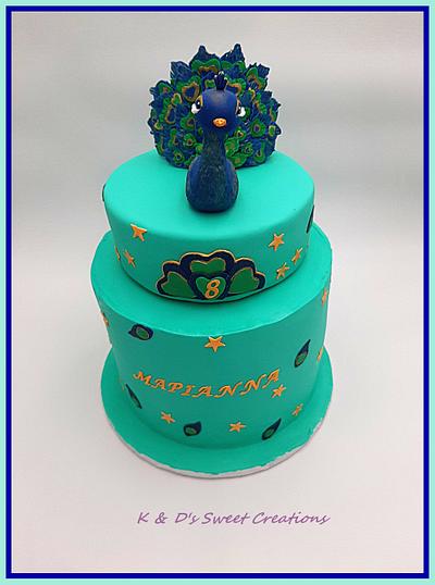 Peacock birthday cake - Cake by Konstantina - K & D's Sweet Creations