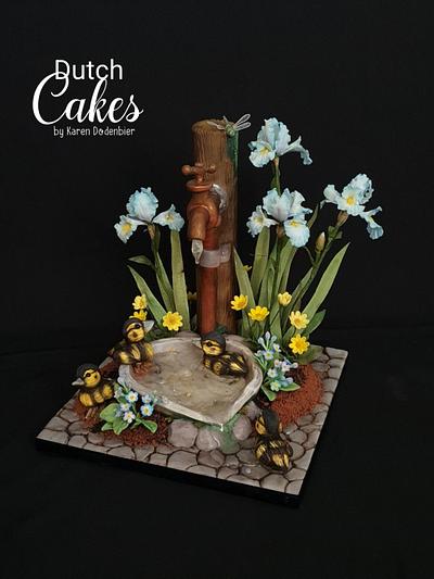 Ducklings and irises - Cake by Karen Dodenbier