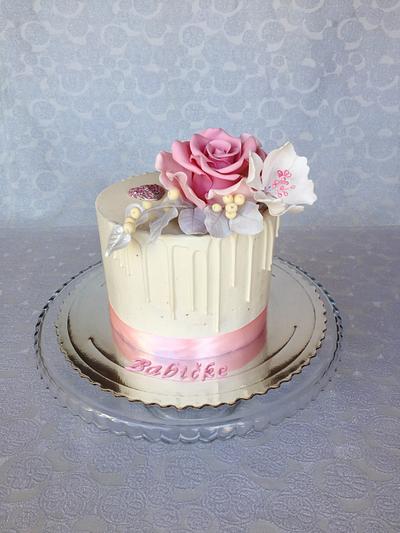 Buttercream cake with fondant flowers  - Cake by Layla A