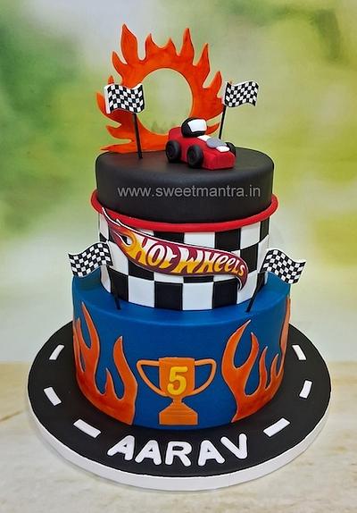 Hot wheels theme cake in 2 tier - Cake by Sweet Mantra Homemade Customized Cakes Pune