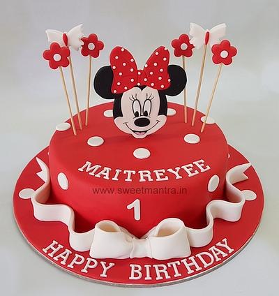 1st birthday Minnie cake - Cake by Sweet Mantra Homemade Customized Cakes Pune