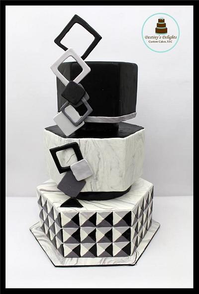 Optical Illusion- 50 cakes of gray Around the world in Sugar collaboration - Cake by Anshalica Miles -Destiny's Delights Custom Cakes