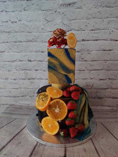 A fruity Affair:Modern Wedding cake series - Cake by Dr RB.Sudha