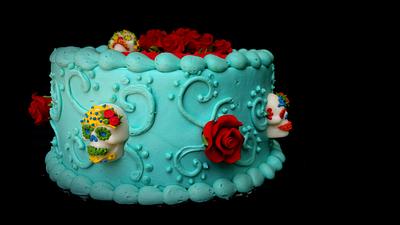 Sugar Skulls and Roses - Cake by Brittani Diehl
