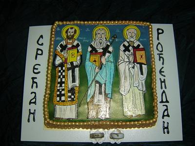 Three Holy Hierarchs Icon - Cake by Katarina