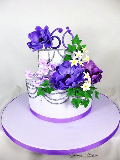 Cake with purple flowers - Cake by Gulnaz Mitchell
