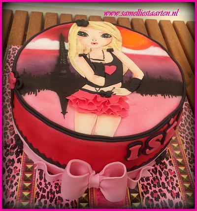 Handpainted Topmodel cake - Cake by Sam & Nel's Taarten