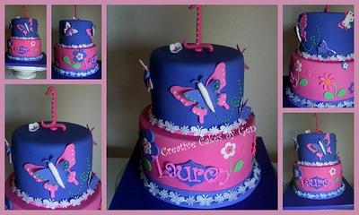 Flowers & Butterflies birthday cake - Cake by Gen