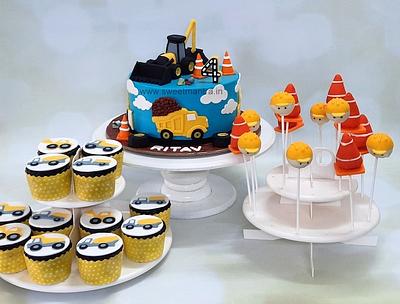 Construction theme dessert table - Cake by Sweet Mantra Homemade Customized Cakes Pune